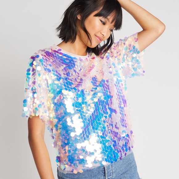 1159 NWT Choosy Sirene Sequin Top – Size XS – Multicolor - Picture 1 of 13